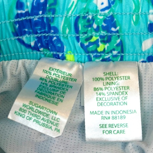 Lilly Pulitzer Ocean Trail Luxletic Sea Glass Aqua Seeing Double Shorts S - Picture 5 of 8